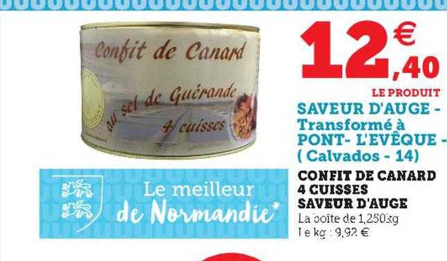 confit de canard 4 cuisses saveur d'auge