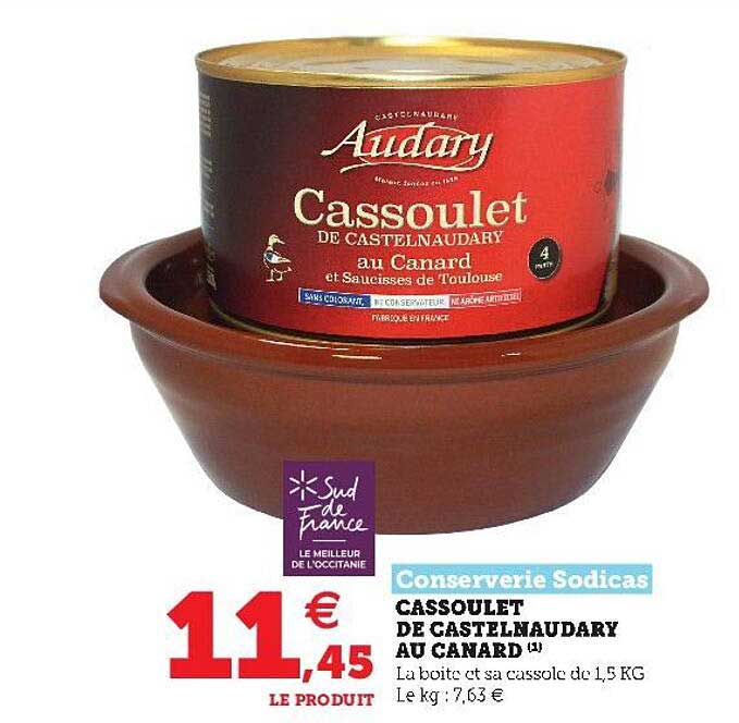 conserverie sodicas cassoulet de castelnaudary au canard