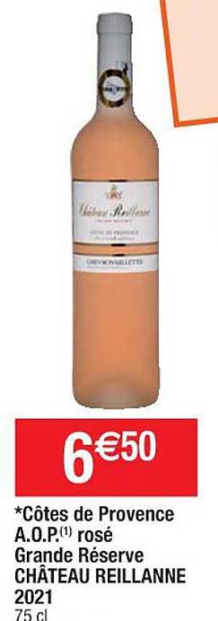 côtes de provence a.o.p. rosé grande réserve château reillanne 2021
