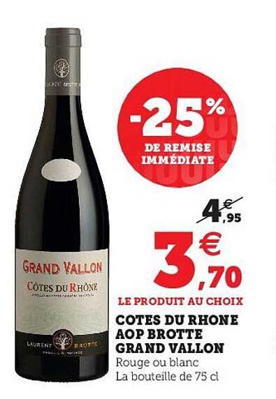 côtes de rhone aop brotte grand vallon