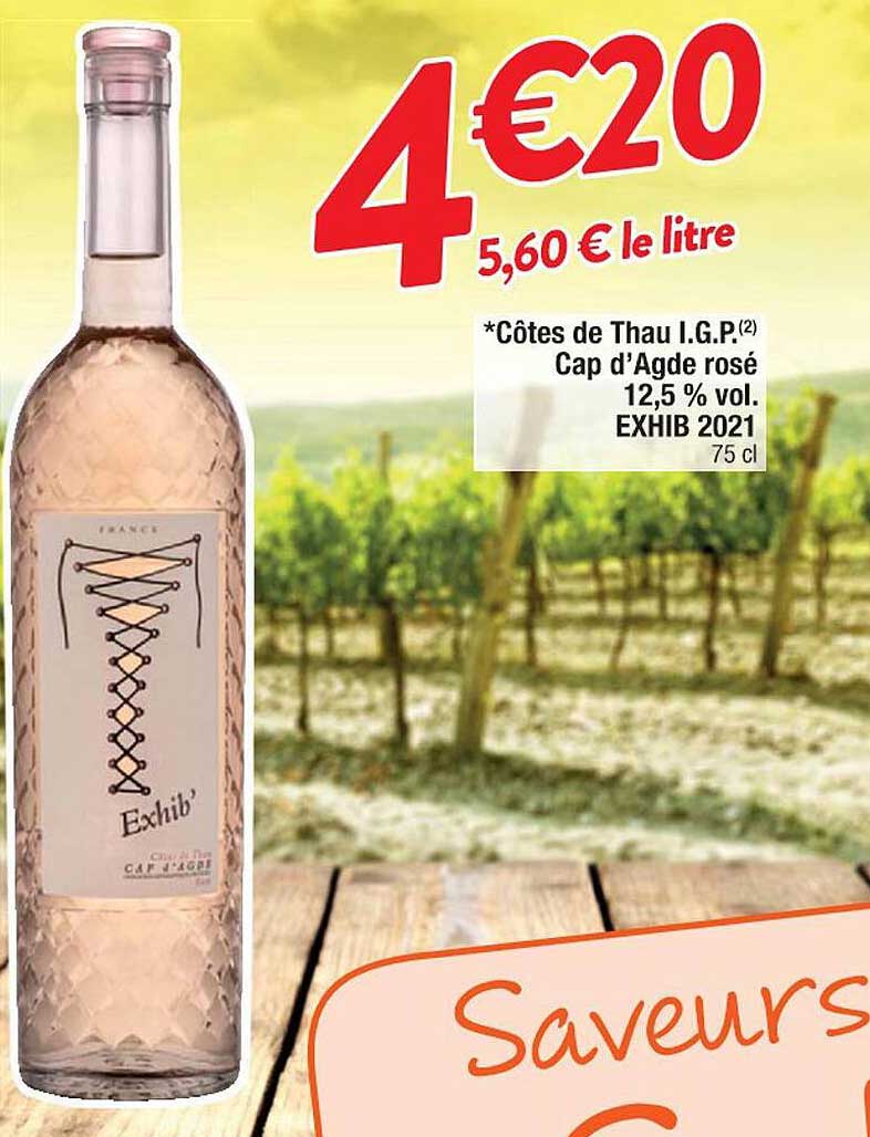 côtes de thau i.g.p. cap d'agde rosé 12,5% vol. exhib 2021