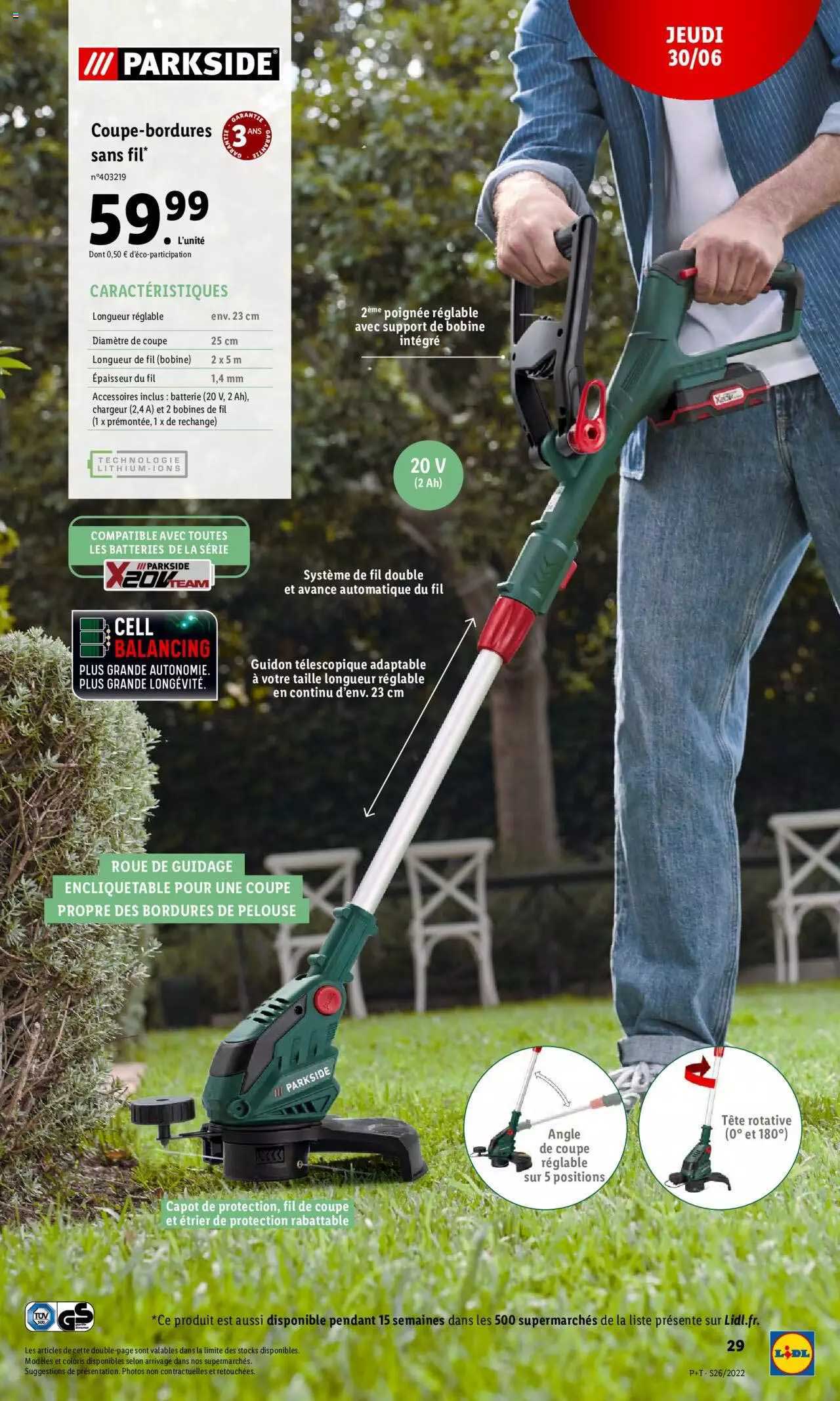 coupe-bordures sans fil parkside
