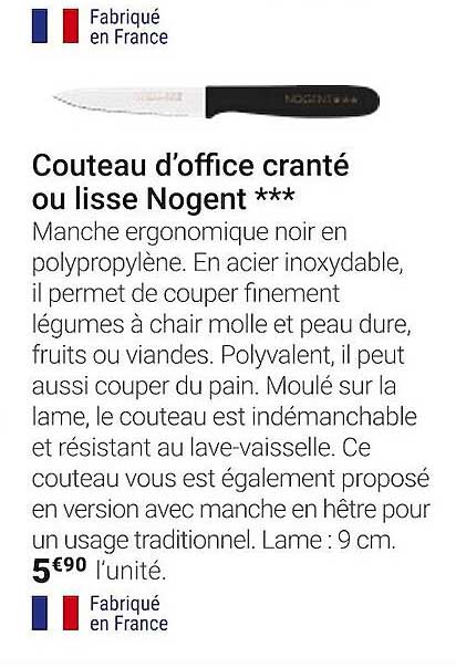 couteau d'office cranté ou lisse nogent