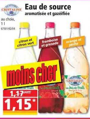 cristaline eau de source aromatisée et gazéifiée