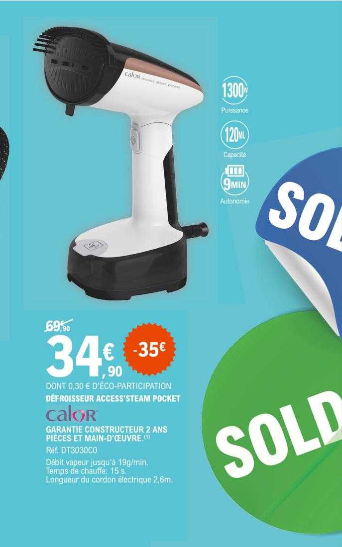 défroisseur constructeur 2 and pièce et main-d'oeuvre calor