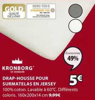 drap-housse pour surmatelas en jersey kronborg