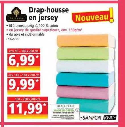 dreamtex drap-housse en jersey