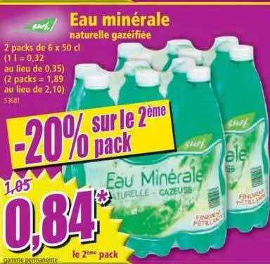 eau minérale naturelle gazéifiée