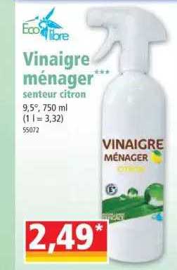 Eco Libre Vinaigre Ménager Senteur Citron