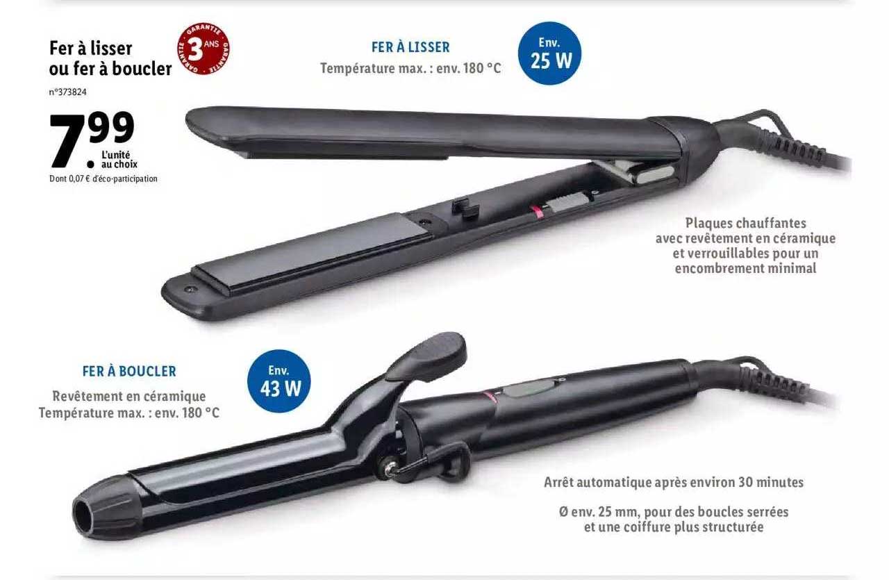 fer à lisser ou fer à boucler