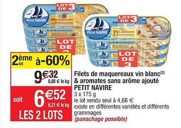 filets de maquereaux vin blanc & aromates sans arôme ajouté petit navire