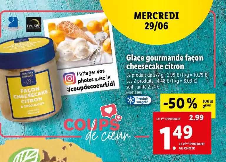 glace gourmande façon cheesecake citron