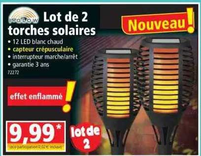 i-glow lot de 2 torches solaires