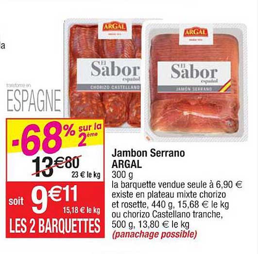 Jambon Serrano Argal