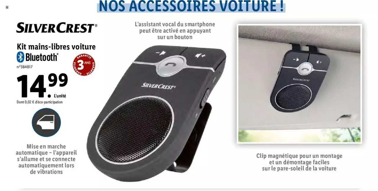 Kit Mains-libres Voiture Bluetooth Silvercrest