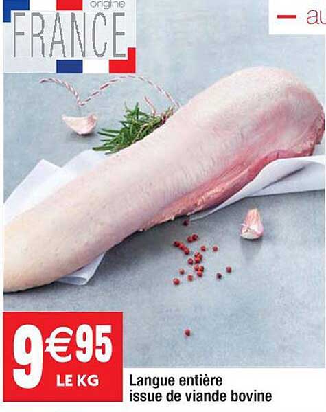 langue entière issue de viande bovine