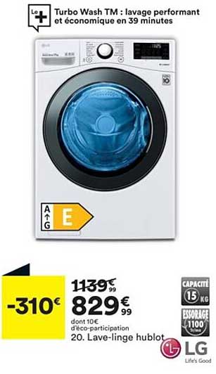 lave-linge hublot lg