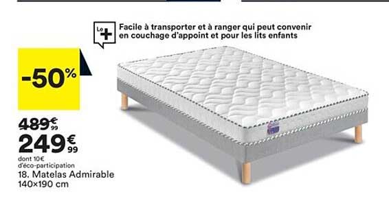 matelas admirable 140x190cm