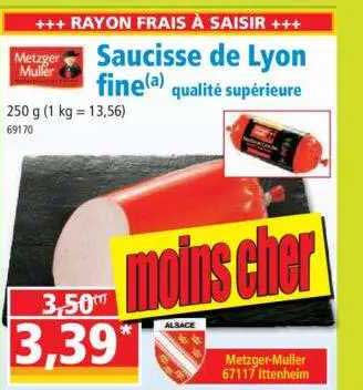 metzger müller saucisse de lyon fine