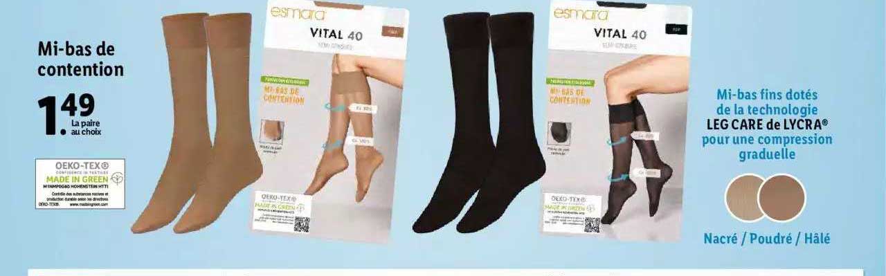 mi-bas de contention esmara