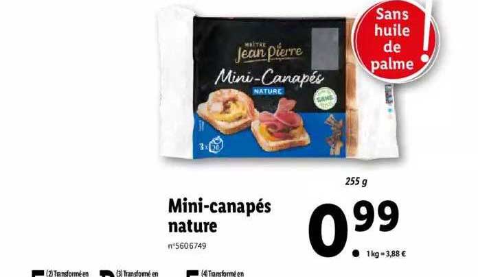 mini-canapés nature maître jean pierre