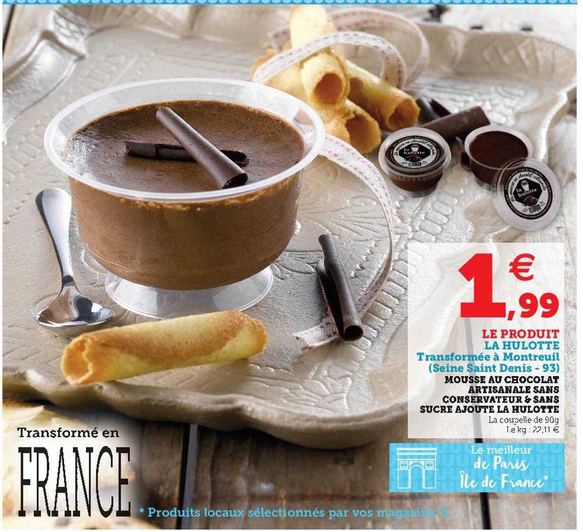 mousse au chocolat artisanale sans conservateur & sans sucre ajouté la hulotte