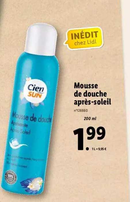 mousse de douche après-soleil
