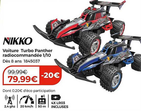 nikko voiture turbo panther radiocommandée 1:10