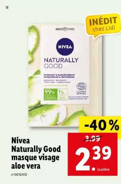 nivea naturally good masque visage aloé vera