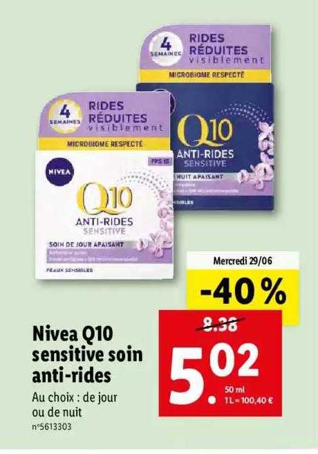 nivea q10 sensitive soin anti-rides