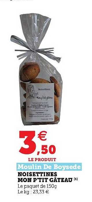 noisettes mon p'tit gâteau