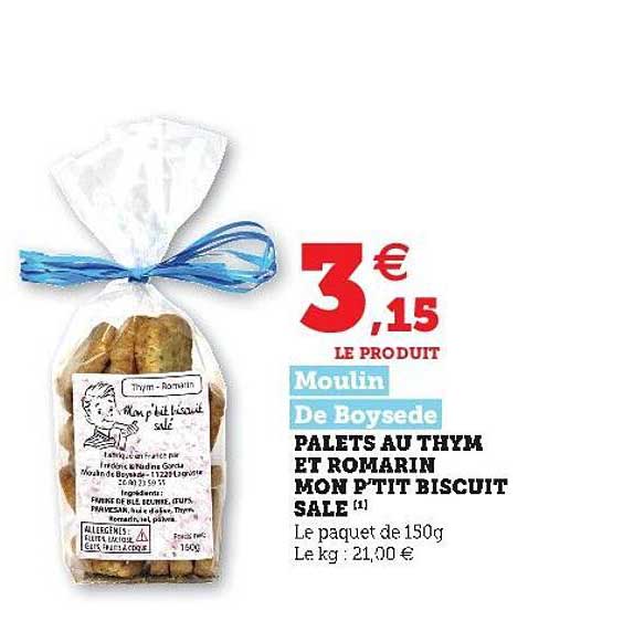 palet au thym et romarin mon p'tit biscuit salé