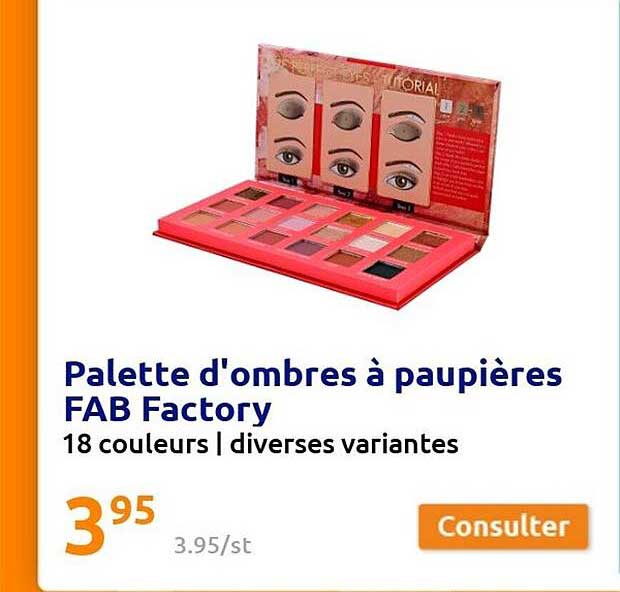 palette d'ombres à paipières fab factory