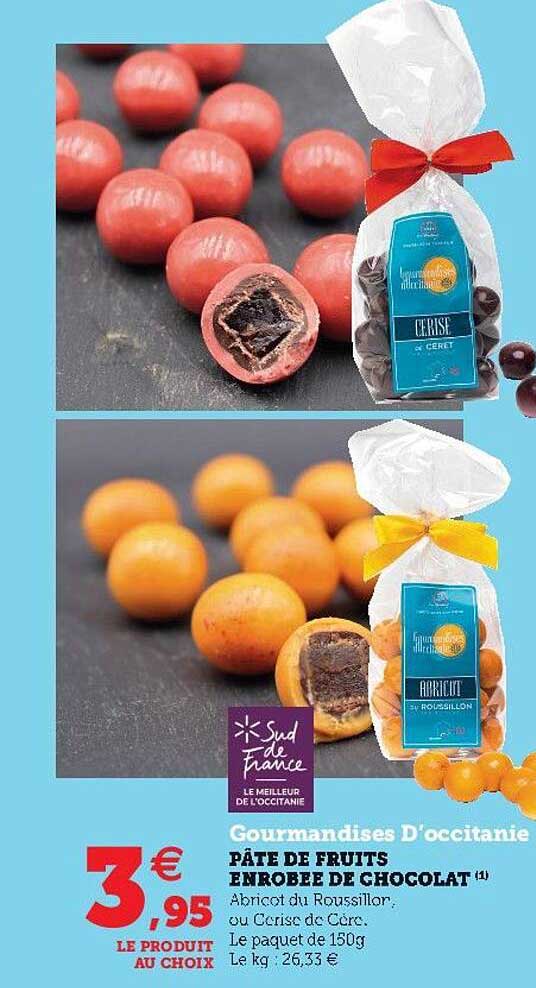 pâte de fruits enrobée de chocolat