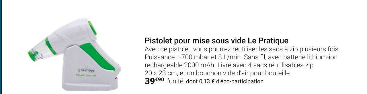 pistolet pour mise sous vide le pratique