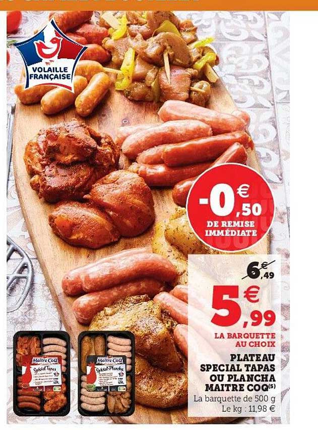 plateau spécial tapas au plancha maître coq