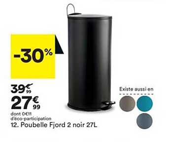 Poubelle Fjord 2 Noir 27l