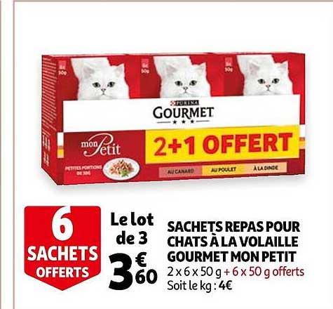 sachets repas pour chats à la volaille gourmet mon petit