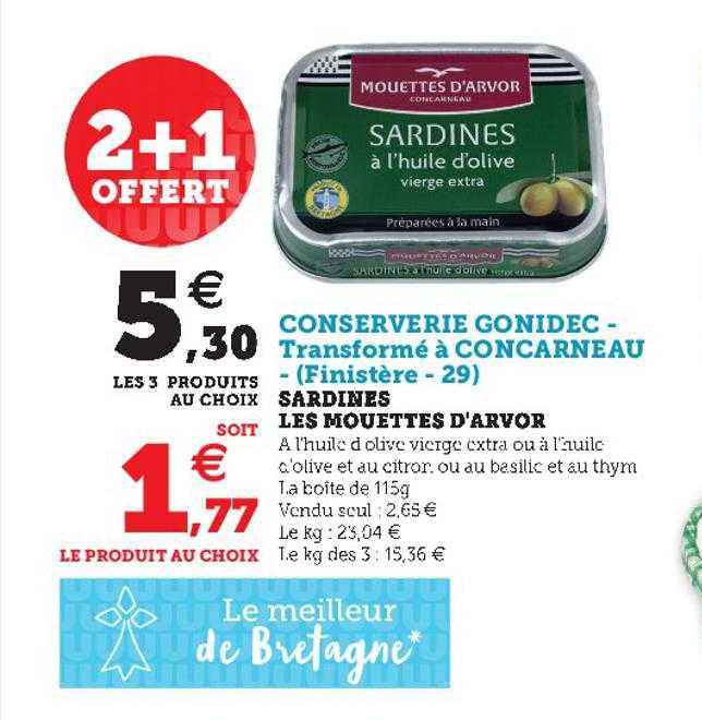 sardines les mouettes d'arvor