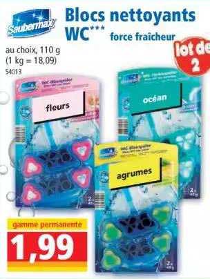 saubermax blocs nettoyants wc force fraîcheur