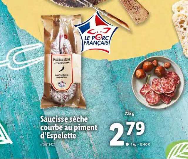 Saucisse Sèche Courbe Au Piment D'espelette