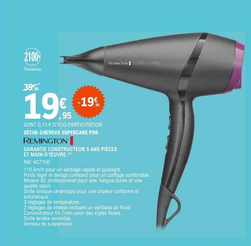 sèche-cheveux supercare pro remington