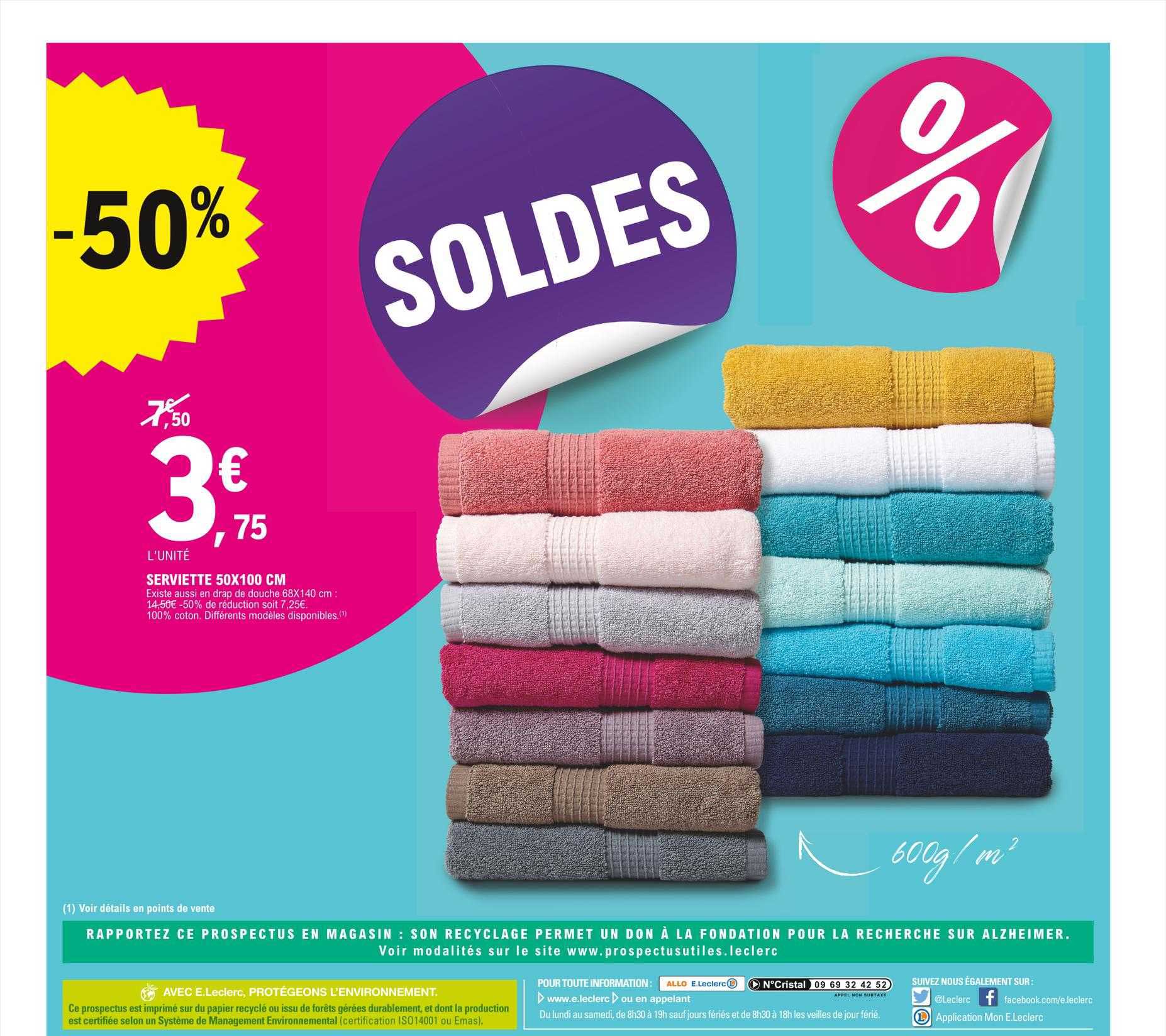 Serviette 50 X 100 Cm