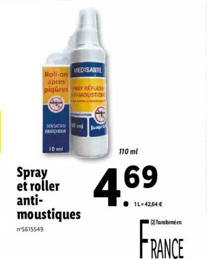 spray et roller anti-moustiques