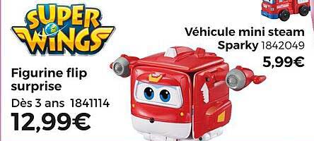 Super Wings Figurine Flip Surprise Ou Véhicule Mini Steam Sparky
