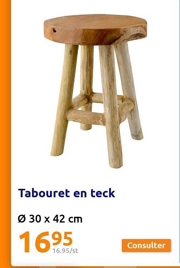 Tabouret En Teck