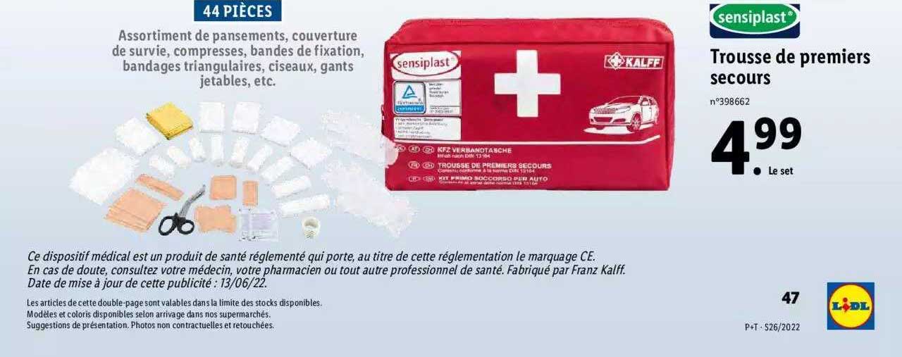 trousse de premiers secours sensiplast
