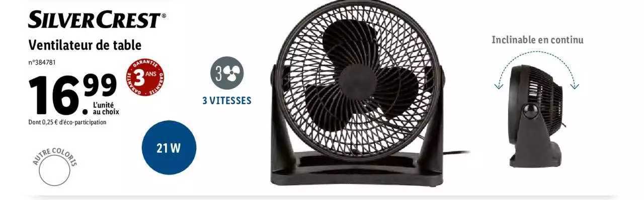 Ventilateur De Table Silvercrest