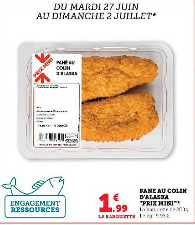 pané au colin d'alaska "prix mini"