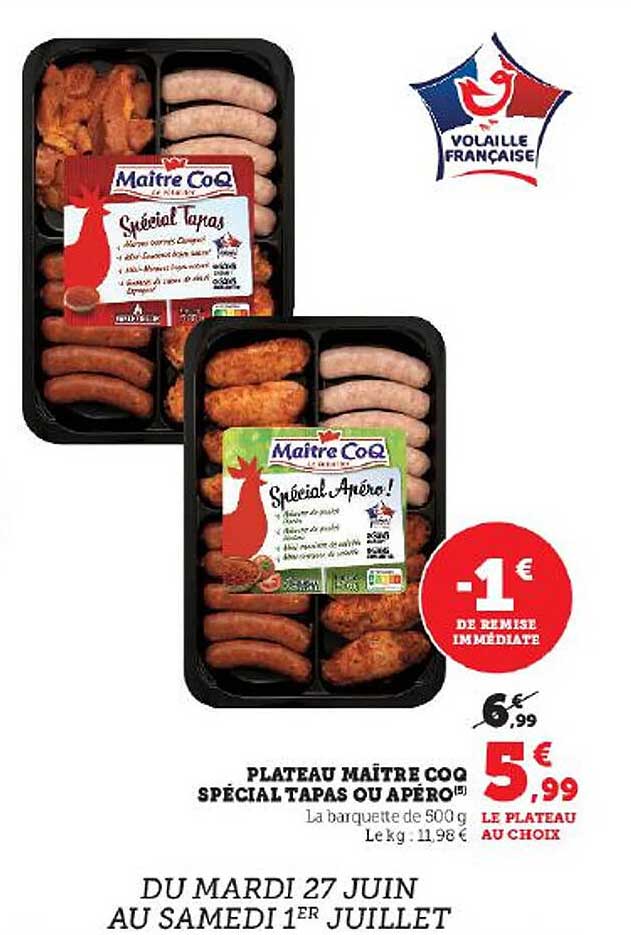 plateau maître coq spécial tapas ou apéro